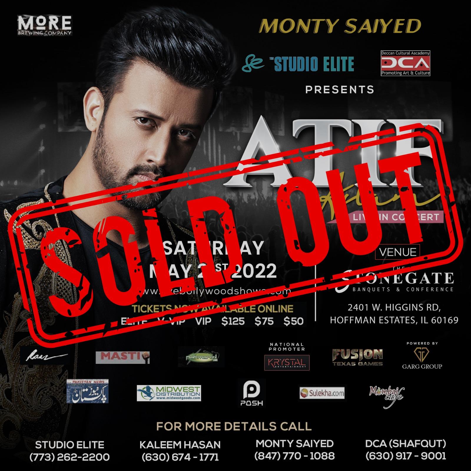 Atif Aslam Hoffman Estates (Sold Out)